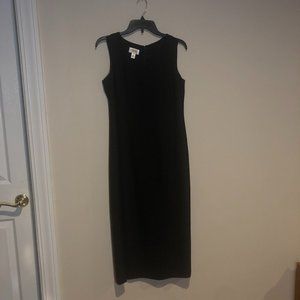 Talbots black sleeveless business midi dress